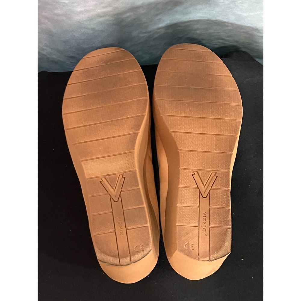 Vionic Sereno Tan Nubuck Leather Platform Wedge Pumps Women 9.5 Orthotic Support - Picture 8 of 8